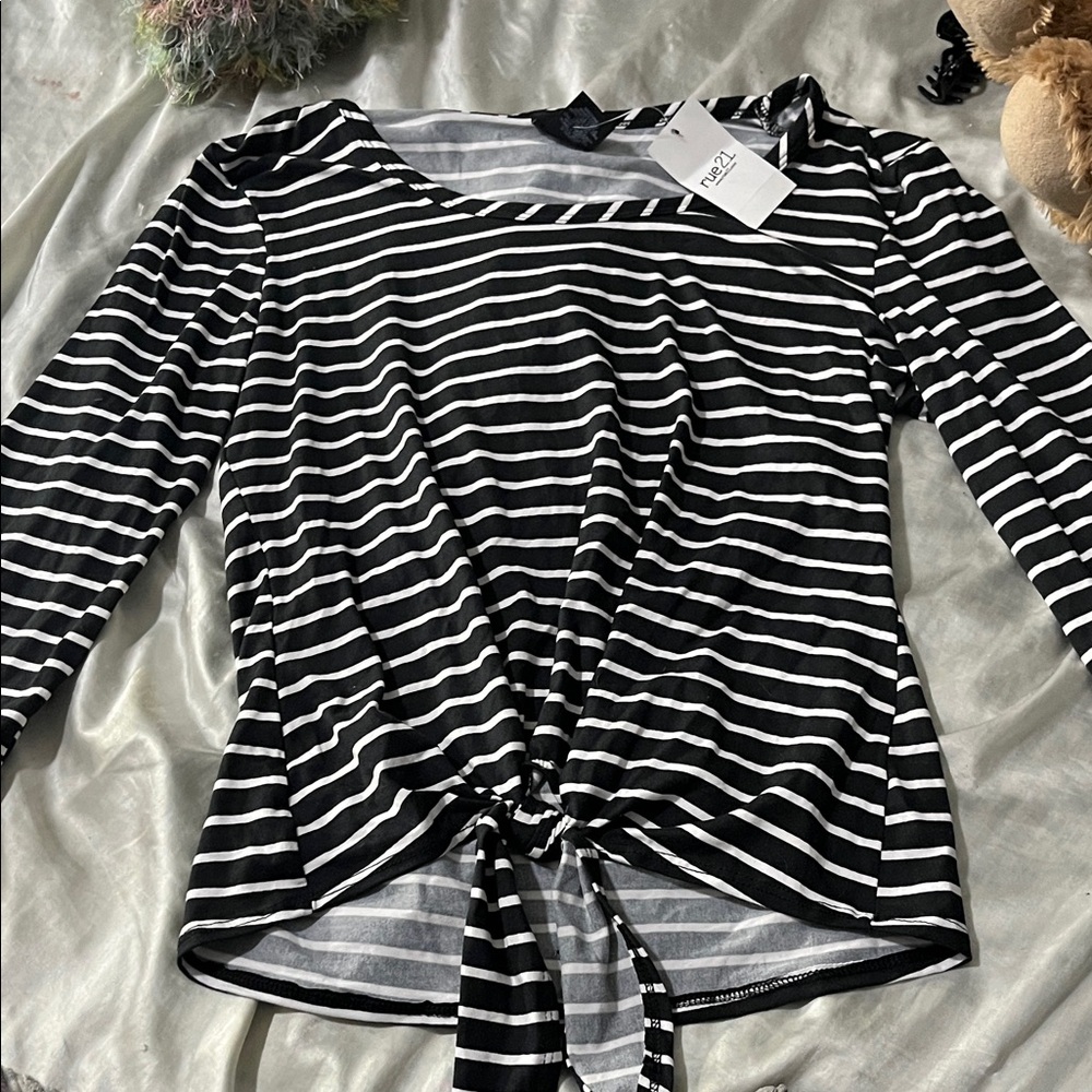 Next Black and White Striped Blouse